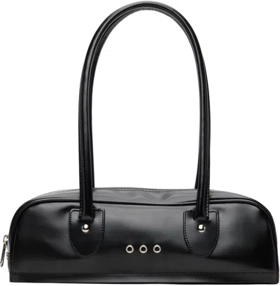 Comme Des Garçons Shoulder Bag Rectangular Shape Metal Eyelets Handles In Black