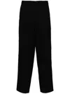 COMME DES GARÇONS BLACK TAPERED WOOL GABARDINE TROUSERS