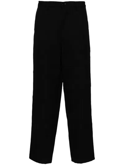 COMME DES GARÇONS BLACK TAPERED WOOL GABARDINE TROUSERS