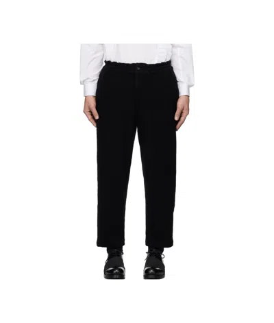 Comme Des Garçons Black Tapered Wool Trousers