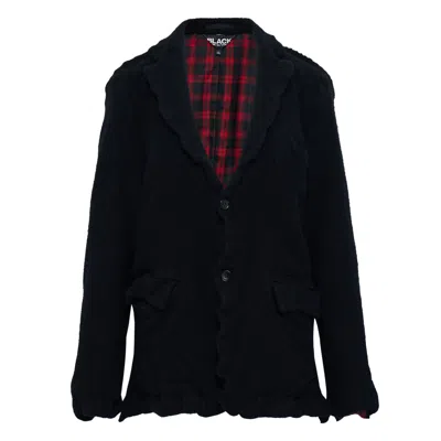 Comme Des Garcons Black Thin Serge × Polyester Check Jacket In Red
