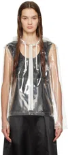 Comme Des Garcons Black Transparent 'pure Mind Full Heart' Jacket In 1 Clear