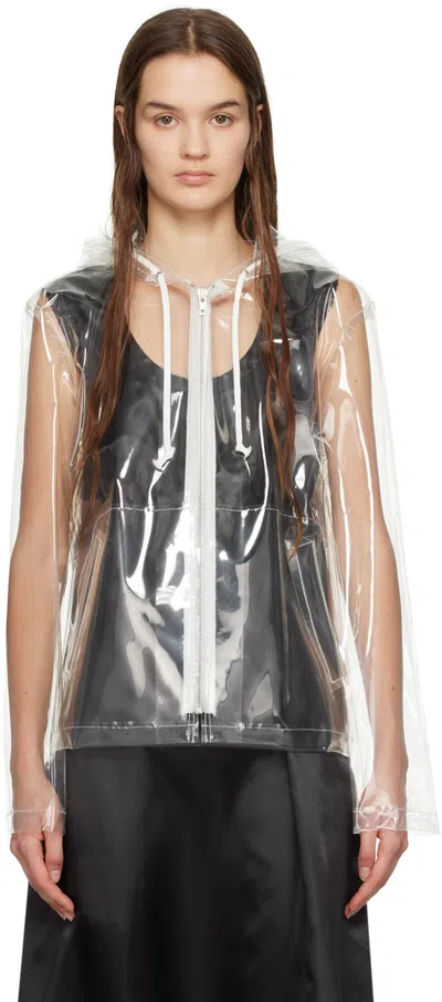 Comme Des Garcons Black Transparent 'pure Mind Full Heart' Jacket In 1 Clear