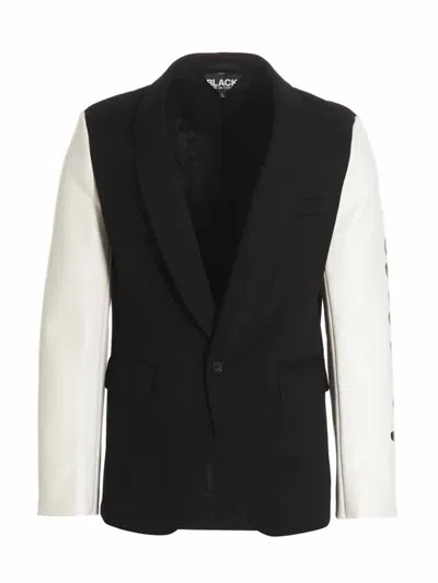 Comme Des Garcons Black Comme Des Garçons Black 'true Heart Strong Mind' Blazer Jacket In White/black