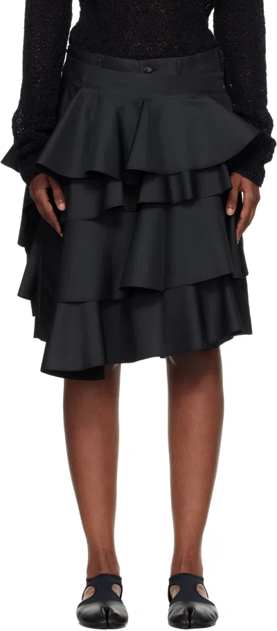 Comme Des Garçons Black Twill Drape Shorts