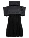 Comme Des Garçons Wide-sleeves Puffball Midi Dress In Black