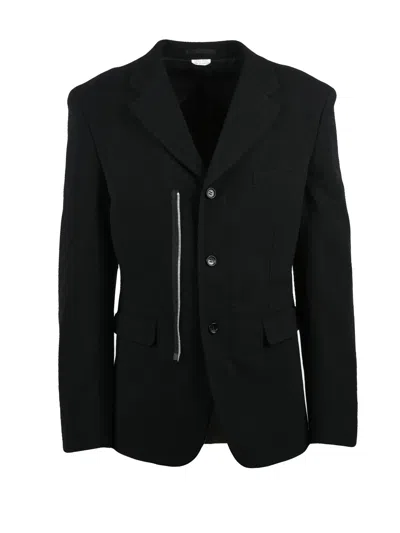 Comme Des Garçons Black Unlined Flap Pockets Wool-blend Jacket