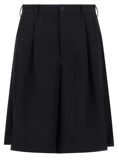 COMME DES GARÇONS BLACK WOOL BERMUDA SHORTS