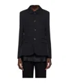 Comme Des Garçons Black Wool Gabardine Blazer In Black