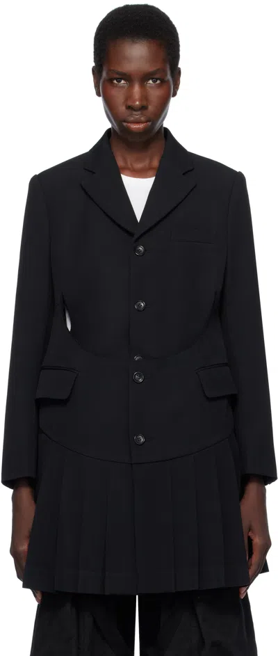 Comme Des Garçons Black Wool Gabardine Medium Blazer