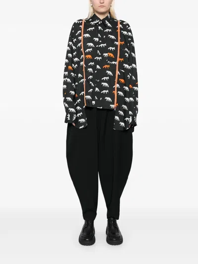 Comme Des Garcons Black Wool Gabardine Pants In Black