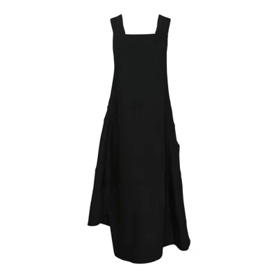 Comme Des Garcons Black Wool Gabardine Pinafore In Black