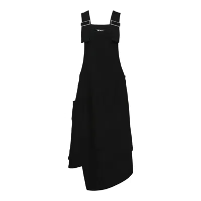 Comme Des Garcons Black Wool Gabardine Pinafore In Black