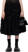 Comme Des Garçons Black Wool Jacquard Midi Skirt In 1 Black