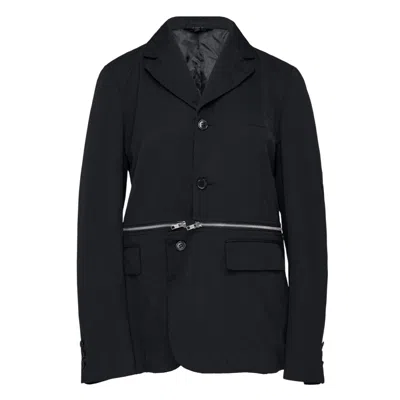 Comme Des Garcons Black Wool Polyester Blend Jacket In Black