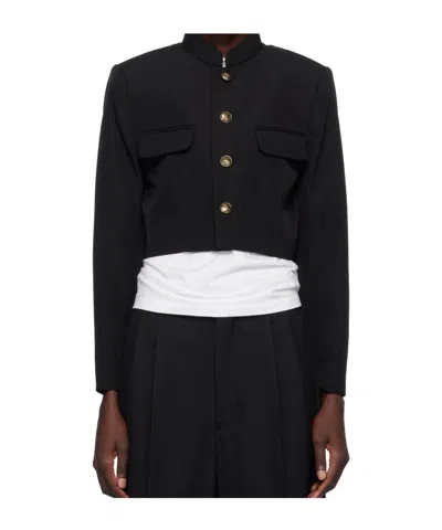 Comme Des Garçons Black Wool  Polyester Doeskin Blazer