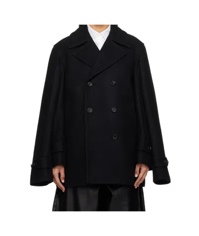 Comme Des Garçons Black Wool Short Beaver Jacket In 1 Black