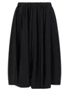 Comme Des Garçons Soft Pleated Skirt Elastic Waistband In Black