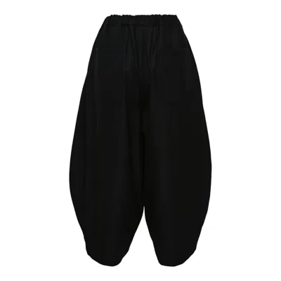 Comme Des Garcons Black Wool/nylon Flannel Balloon Pants In Black