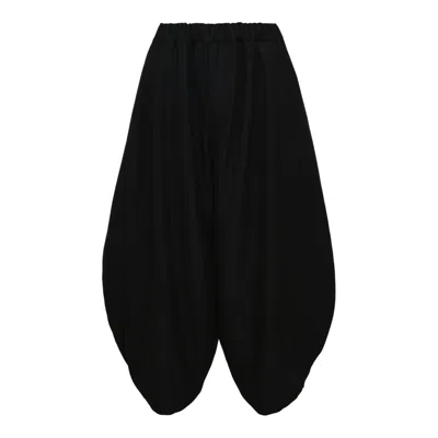 Comme Des Garcons Black Wool/nylon Flannel Balloon Pants In Black
