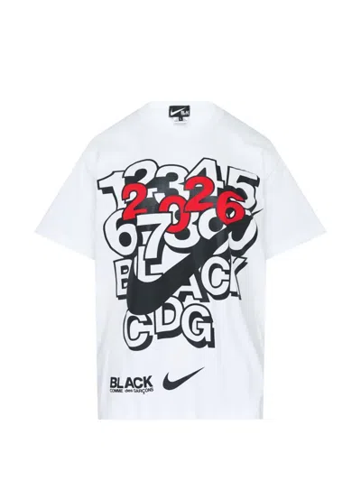 Comme Des Garcons Black Nike X Black Cdg Number Swoosh Tee In White