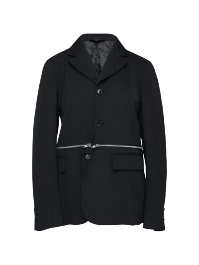 Comme Des Garcons Black Zip-detail Blazer In Black