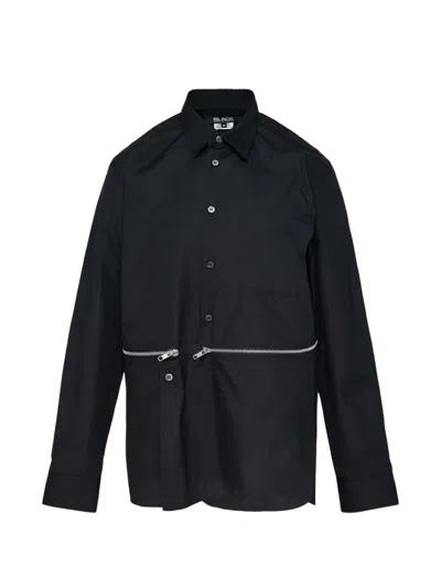 Comme Des Garcons Black Zip-detail Oversized Shirt In Black