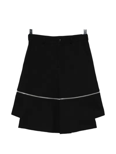 Comme Des Garcons Black Zip-detail Shorts In Black
