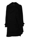 Comme Des Garçons Wool Double-breasted Coat In Black