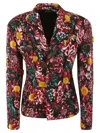 Comme Des Garçons Blazer With Floral Embroidery In Black