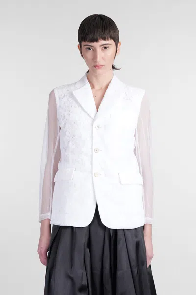 COMME DES GARÇONS BLAZER IN WHITE NYLON