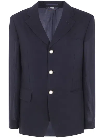 Comme Des Garçons Blazer Jacket Classic Polyester Georgette In Blue