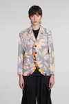 Comme Des Garçons Woman Blazer Yellow Size Xs Polyester In Multicolor