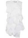 Comme Des Garçons Textured Sleeveless Crew Neck Blouse In White