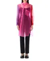 Comme Des Garçons Asymmetric Color Block Organza Shirt In Pink