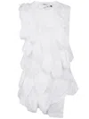 Comme Des Garçons Textured Sleeveless Crew Neck Blouse In White