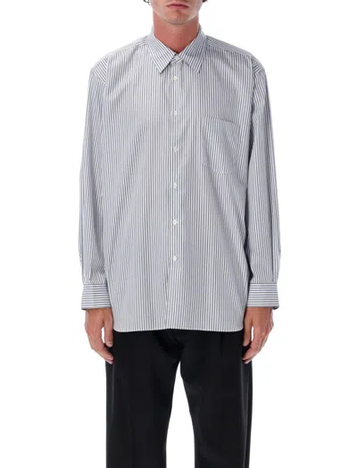 COMME DES GARÇONS BLUE COTTON STRIPED SHIRT