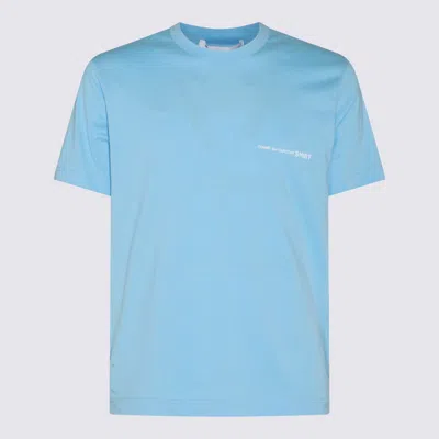 Comme Des Garçons Blue Cotton T-shirt In Clear Blue
