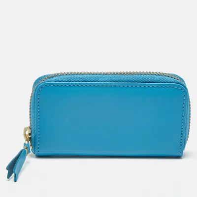 Pre-owned Comme Des Garçons Blue Leather Coin Purse
