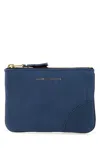 Comme Des Garçons Blue Leather Pouch