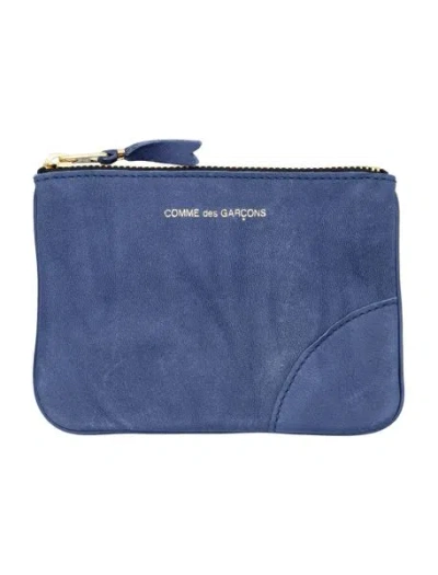Comme Des Garçons Blue Leather Pouch
