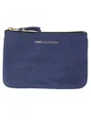 Comme Des Garçons Blue Leather Wallet In Blue