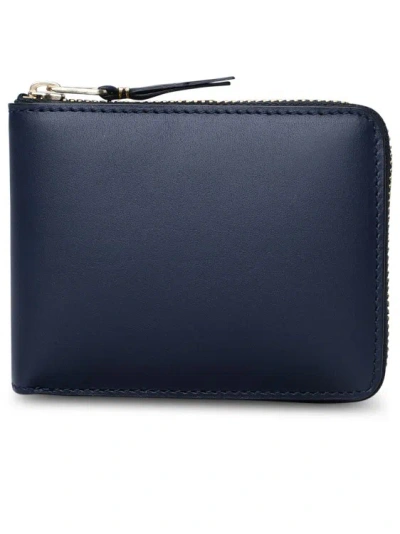 Comme Des Garçons Blue Leather Wallet