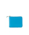 Comme Des Garçons Classic Zip Around Wallet Portfolio In Blue