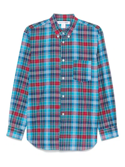 COMME DES GARÇONS BLUE LONG SLEEVE PLAID SHIRT