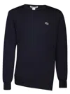 Comme Des Garçons X Lacoste Asymmetric Wool Logo Sweater In Black