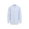 Comme Des Garçons Light Blue Striped Shirt In Blue