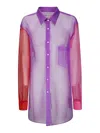 Comme Des Garçons Colour-block Sheer Shirt
