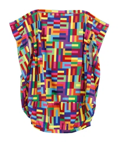 Comme Des Garçons Boat-neck Geometric-pattern T-shirt In Multi
