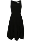 Comme Des Garçons Boat-neck Wool Midi Dress In Schwarz